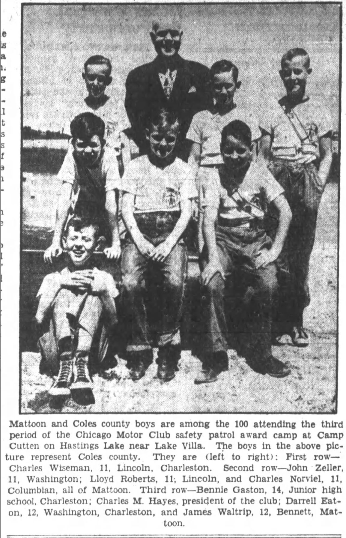 Chicago Motor Club safety patrol award camp